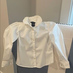 Ralph Lauren girls White Button Down Shirt Sz 6x